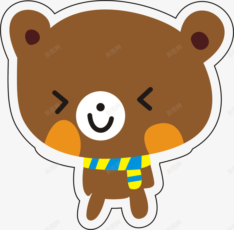 卡通小熊png免抠素材_新图网 https://ixintu.com 儿童插画 动物背景图 卡通 卡通动物 可爱 可爱小动物 可爱插画 围巾 小熊 棕色