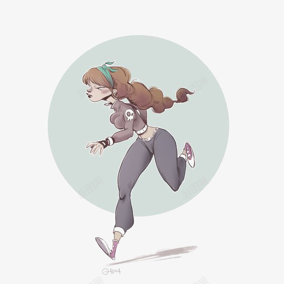 奔跑的女孩png免抠素材_新图网 https://ixintu.com RUN 健康 卡通女生 奔跑 女生插画 手绘女生 跑步 运动