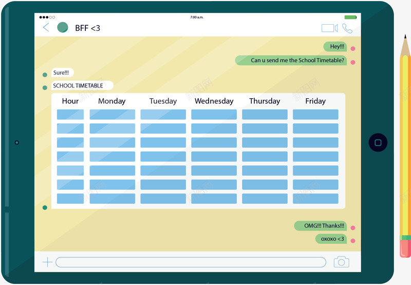 平板电脑卡通课表矢量图ai免抠素材_新图网 https://ixintu.com 卡通课表 平板 平板电脑 开学课表 矢量png 课表 矢量图