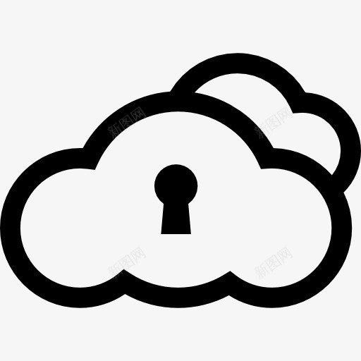 云锁图标png_新图网 https://ixintu.com 云存储 云计算 安全 安全锁孔 工具和用具