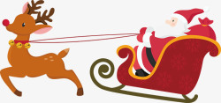 麋鹿麋鹿圣诞老人坐车高清图片