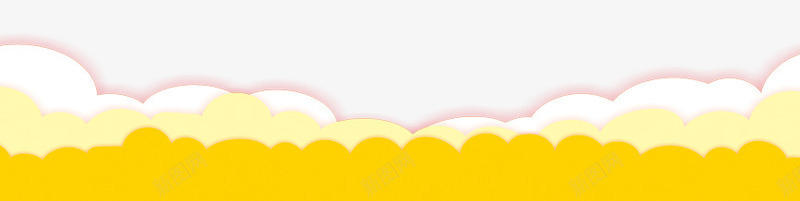 黄色云朵底部装饰png免抠素材_新图网 https://ixintu.com 云朵 底部 素材 装饰 黄色