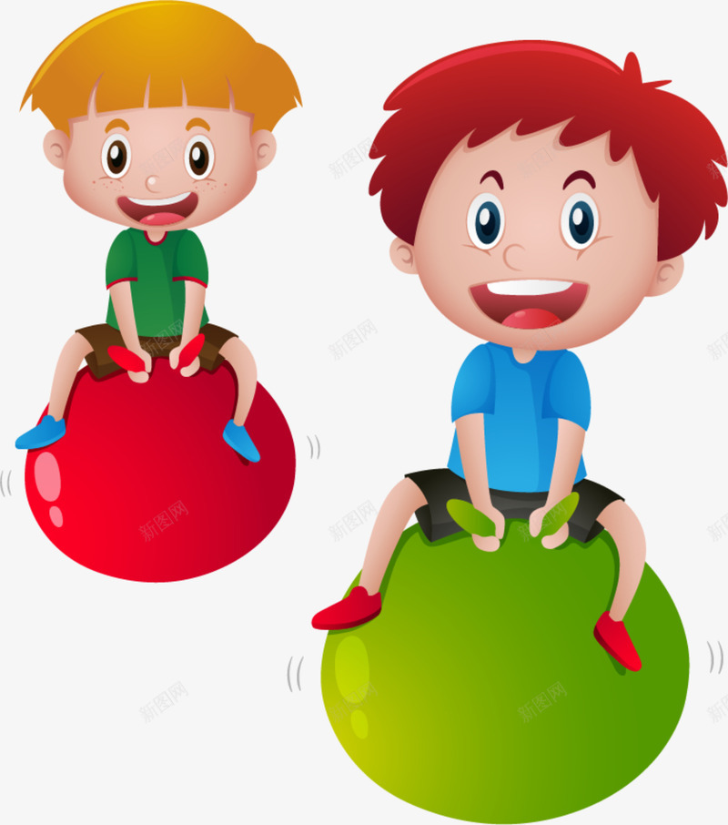 儿童节玩耍的男孩png免抠素材_新图网 https://ixintu.com 两个男孩 两兄弟 儿童节 开心 玩皮球 玩耍的男孩 笑脸