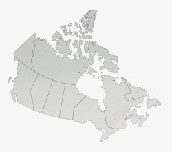 灰色加拿大地图素材