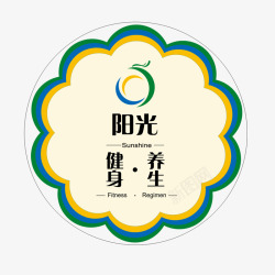 养生logo健身俱乐部logo阳光健身图标高清图片