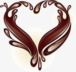 撒出来的咖啡巧克力创意爱心造型矢量图高清图片