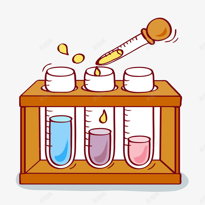 实验室的实验工具png免抠素材_新图网 https://ixintu.com 学习 学校 实验 实验室 溶液 蓝色 试管 针管 黄色