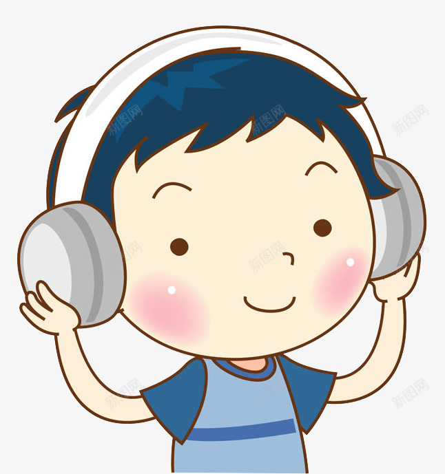 戴着耳机的男孩png免抠素材_新图网 https://ixintu.com 卡通 可爱的 帅气的 手绘 插图 男孩 耳机