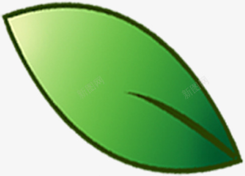 简单笔画绿色树叶渐变png免抠素材_新图网 https://ixintu.com 树叶 渐变 笔画 简单 绿色