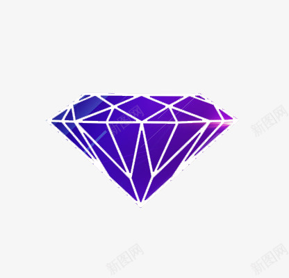 紫色渐变钻png免抠素材_新图网 https://ixintu.com 卡通 彩钻 装饰 钻石 高贵
