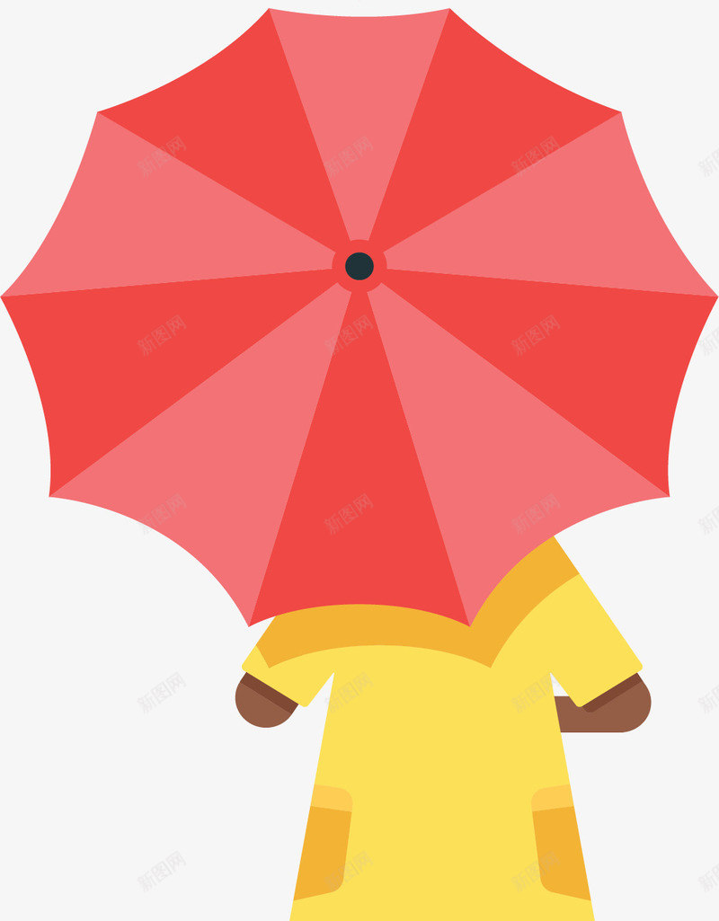 下雨天打伞的女孩矢量图ai免抠素材_新图网 https://ixintu.com 下雨天 打伞 打伞女孩 矢量png 红色雨伞 雨天打伞 矢量图
