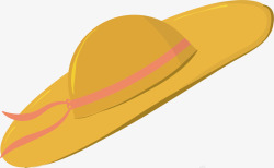 粉色遮阳帽黄色草帽手绘矢量图高清图片