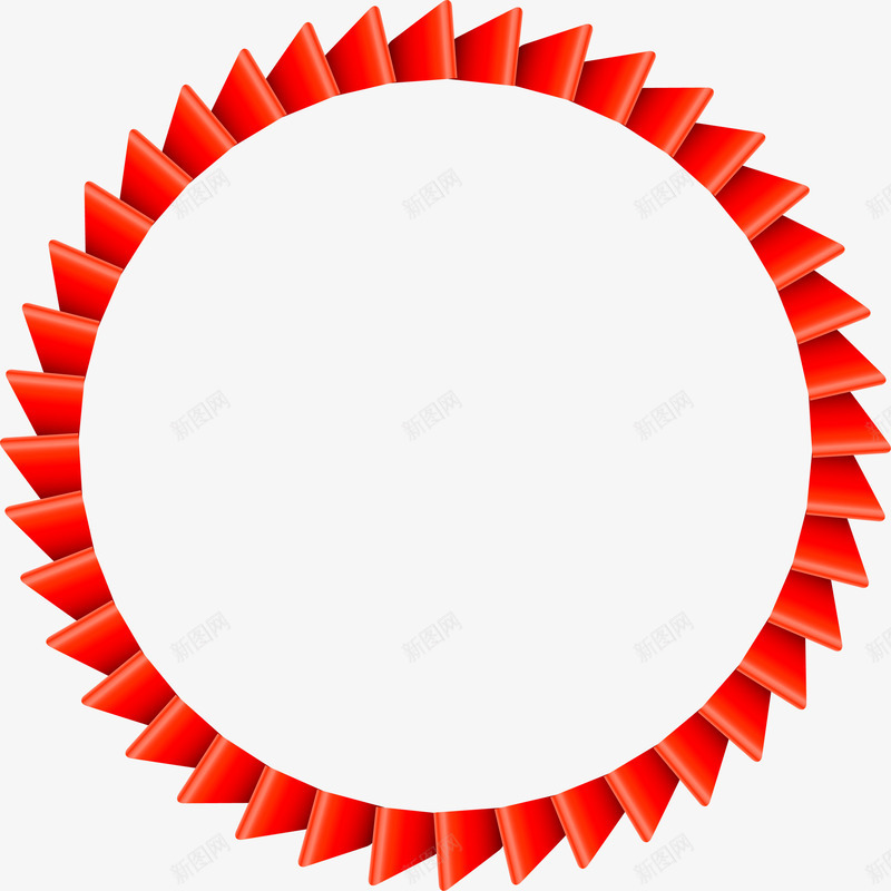 红色波形圆圈框架png免抠素材_新图网 https://ixintu.com 圆圈背景 圆形框架 圆环框架 红色框架 边框纹理 锯齿框架
