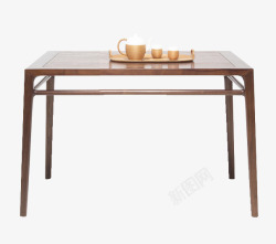 棕色复古旧桌子棕色复古桌子茶具高清图片