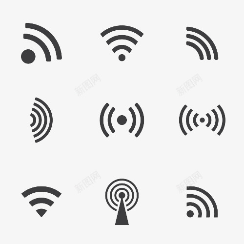 WIFI标志图标png_新图网 https://ixintu.com WIFI图案 WiFi图标 wifi 信号 无线网 网络 连接