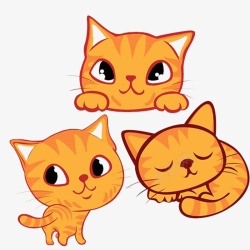 幸福生活卡通可爱慵懒幸福的小猫咪高清图片