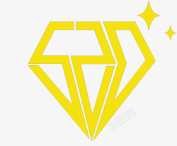 黄色闪亮钻石图案素材