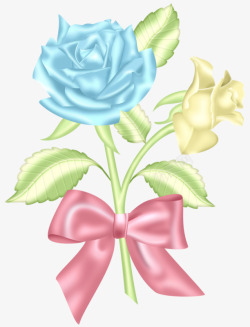 蓝色玫瑰花素材