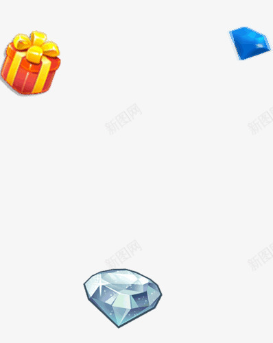 卡通图标红色礼物盒子蓝色钻石png_新图网 https://ixintu.com 卡通 图标 盒子 礼物 红色 蓝色 钻石