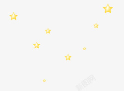 两颗黄色小星星星星装饰高清图片