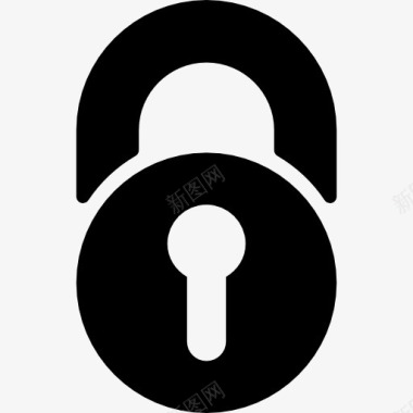 圆形挂锁锁安全接口符号图标图标