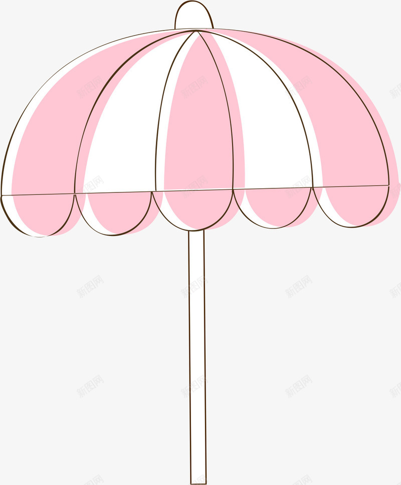 太阳伞矢量图ai免抠素材_新图网 https://ixintu.com VI 伞 卡通 可爱 夏天 太阳伞 手绘 白色 粉色 矢量图