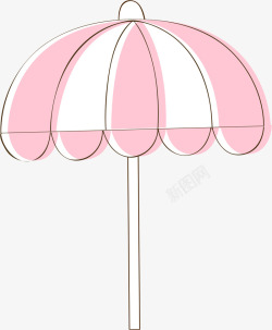 粉色大伞太阳伞矢量图高清图片
