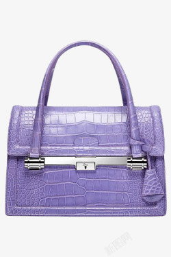 紫色的手提包紫色的鳄鱼皮包包高清图片
