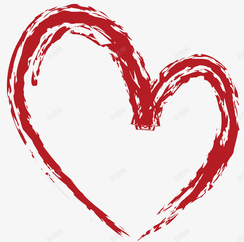一个手绘的心形png免抠素材_新图网 https://ixintu.com 干净 心形 手绘 白色装饰 简单 红色心形 鲜艳