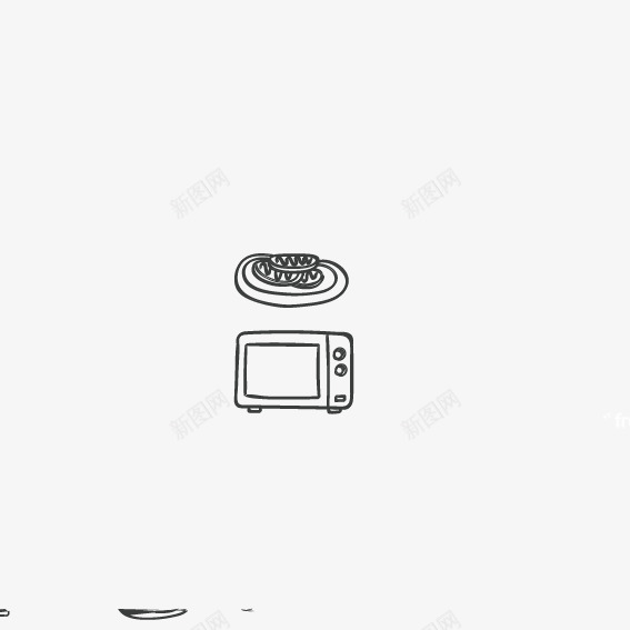 微波炉简笔画png免抠素材_新图网 https://ixintu.com 手绘图案 简笔画 西餐店 面包
