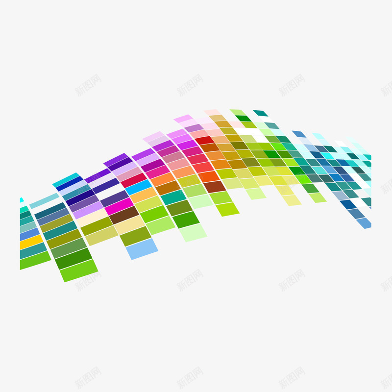 空间感格子png免抠素材_新图网 https://ixintu.com 五颜六色 动感 彩色 方格 格子 科技 空间感