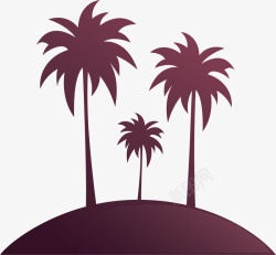 椰子树剪影矢量素材夏天海岛度假椰子树矢量图高清图片