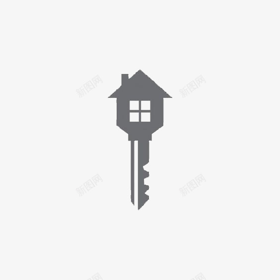 黑色钥匙png免抠素材_新图网 https://ixintu.com 创意钥匙 家装 小房子 房子 装修 钥匙插画