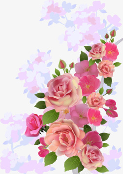 水粉玫瑰花素材