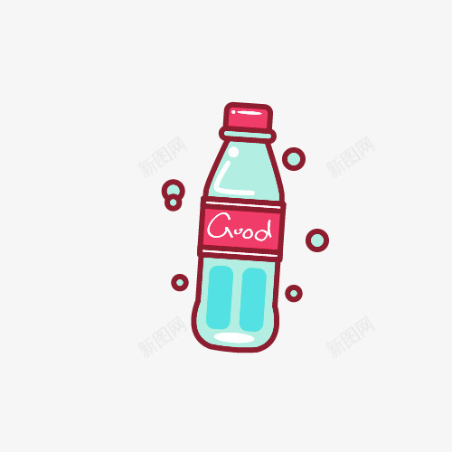 可口可乐瓶卡通手绘png免抠素材_新图网 https://ixintu.com 卡通 可乐 可口 可口可乐 饮料
