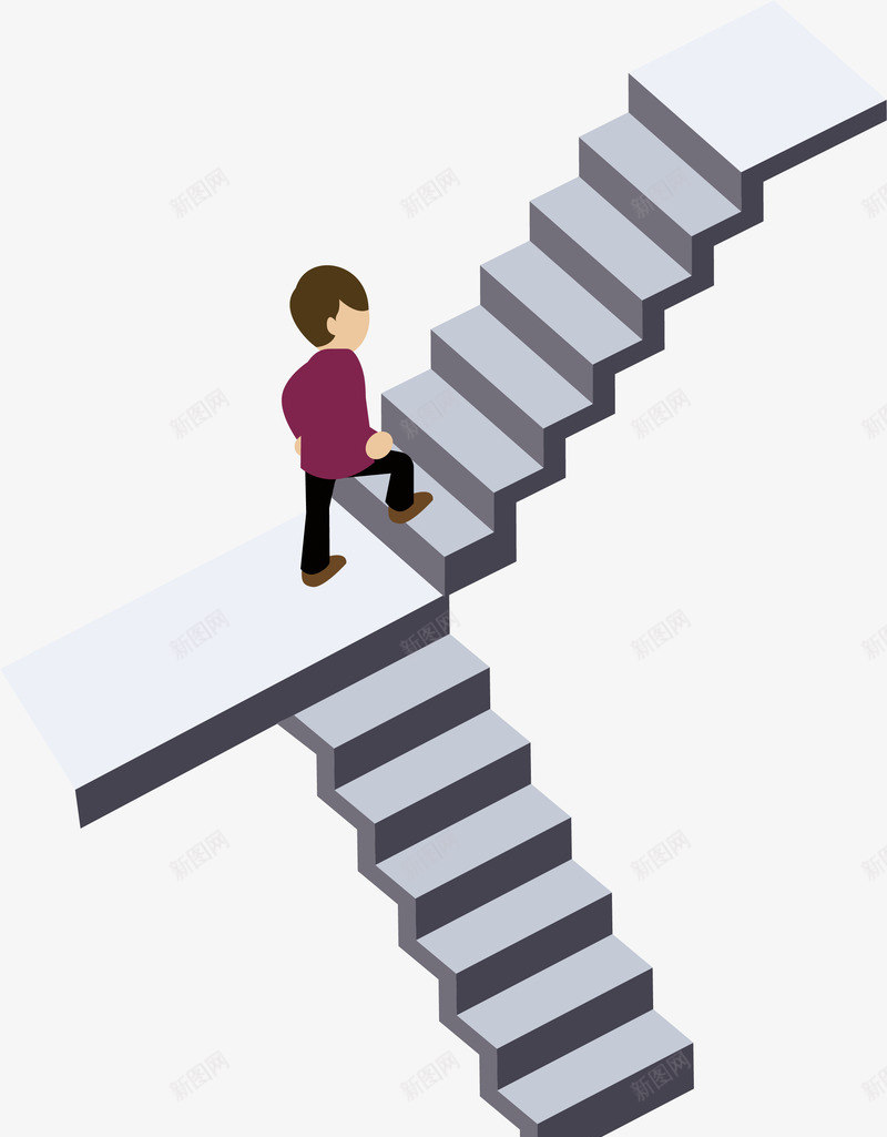 商务人士爬楼png免抠素材_新图网 https://ixintu.com 卡通人物 卡通楼梯 台阶 手绘人物爬楼 楼梯 爬楼 爬楼梯 爬楼梯男子