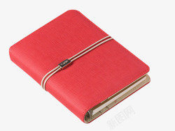 红色本子封绳日记本高清图片