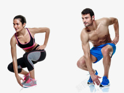卡通瑜伽球健身压腿动作男女高清图片