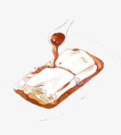 卷烤鸭水彩食物高清图片