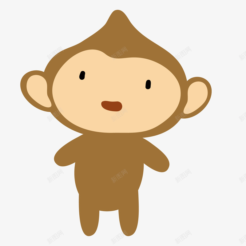 卡通手绘小猴子矢量图ai免抠素材_新图网 https://ixintu.com 动物 动物园 卡通 小猴子 手绘 棕色 森林 水彩 矢量图