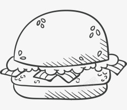 蛋糕简笔画手绘汉堡包高清图片