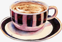 复古粉色咖啡杯子素材