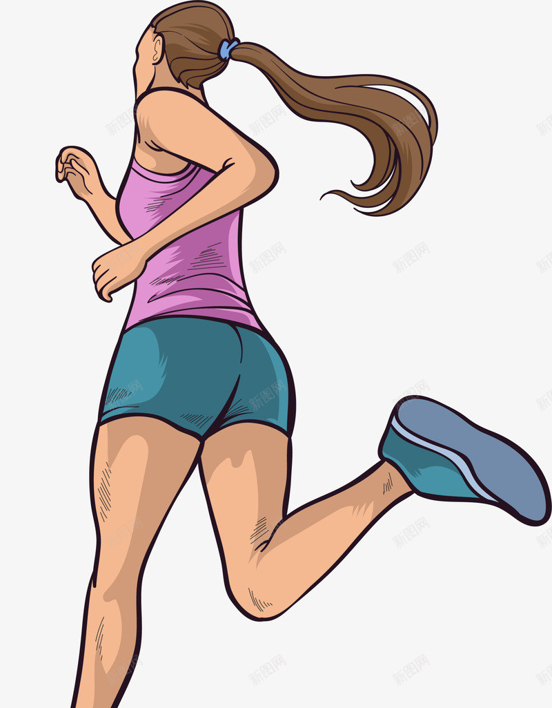 手绘马拉松跑步的女人png免抠素材_新图网 https://ixintu.com 奔跑 手绘女人 绘画 跑步的女人 长发女人 马拉松