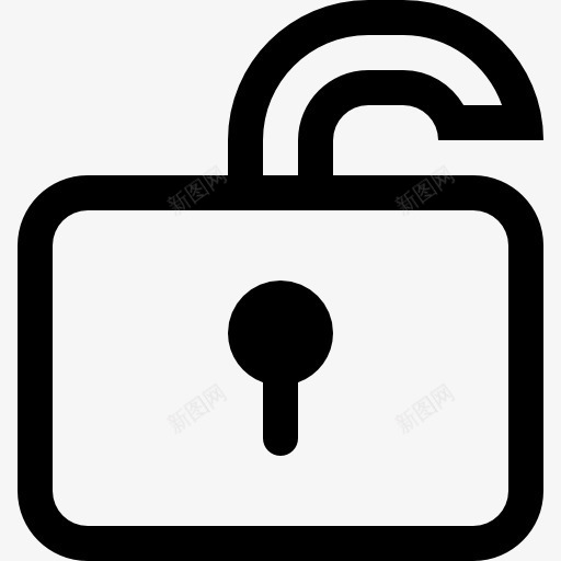 解锁图标png_新图网 https://ixintu.com 不安全 块 小孔 工具 挂锁 锁