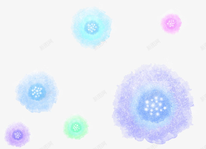 唯美手绘海底生物png免抠素材_新图网 https://ixintu.com 海底 生物