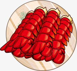 红烧皮皮虾片矢量图素材
