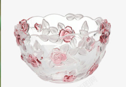 碗斗盆碟创意结婚客厅大号玫瑰花水晶果盘高清图片