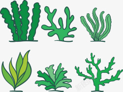绿色青青草海底植物素材