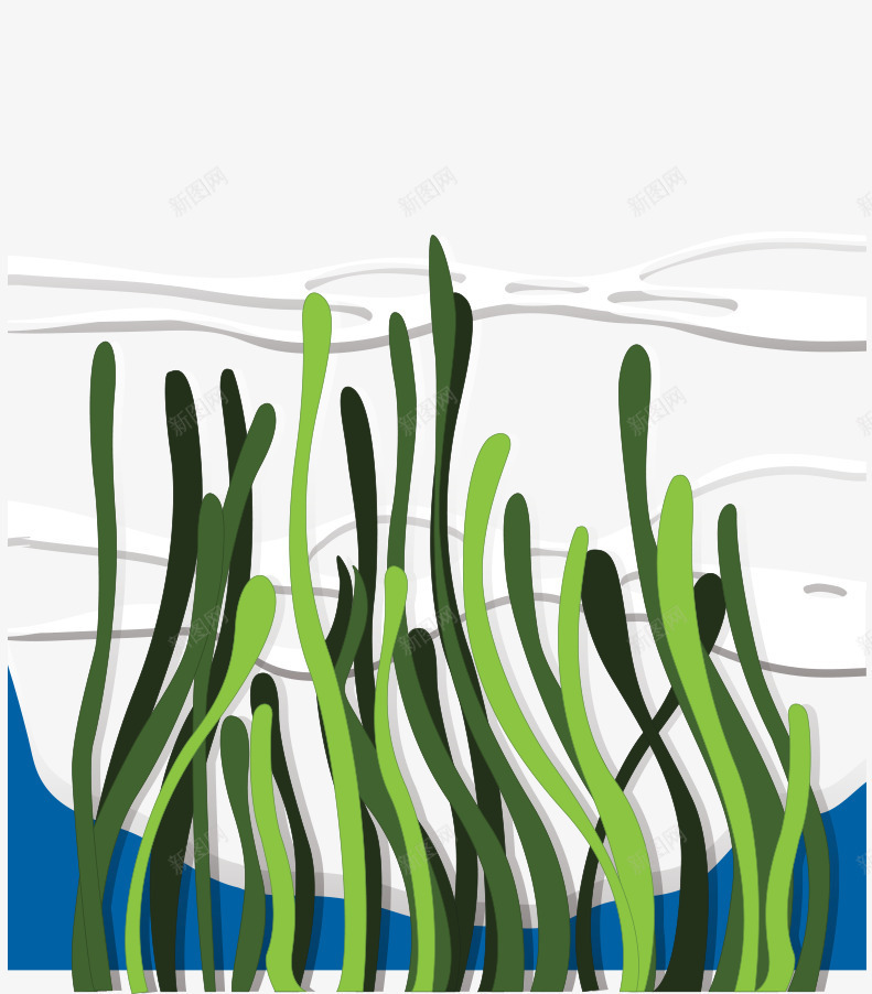 卡通手绘海底景观绿色海草png免抠素材_新图网 https://ixintu.com 卡通的海底 手绘的海底景观 海底的海草 海草 海葵图片 绿色的海草