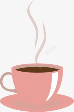 喝咖啡提神冒着热气的卡通咖啡矢量图图标高清图片